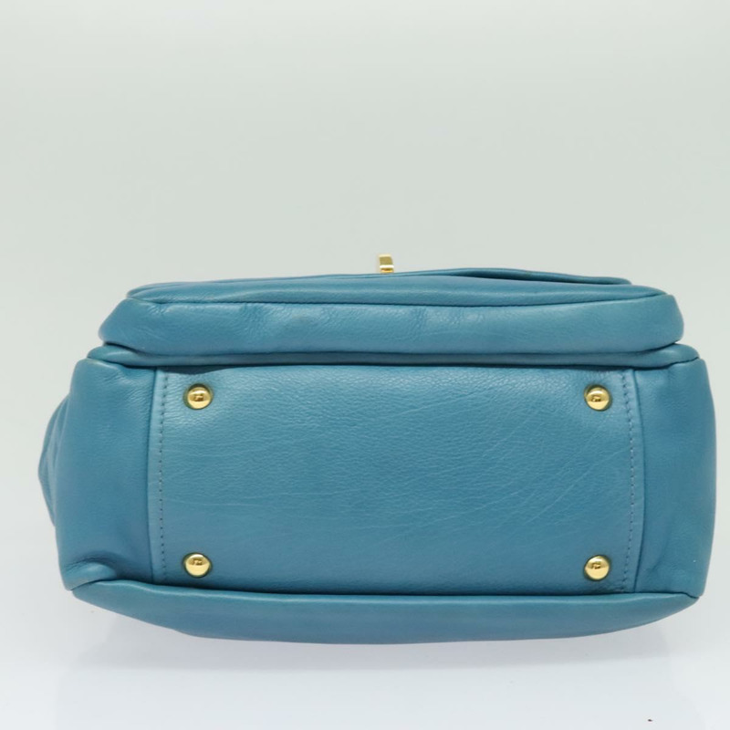 【日本直送】Miu Miu 手提包 皮革 兩用 藍色 金色 正品 140336-4
