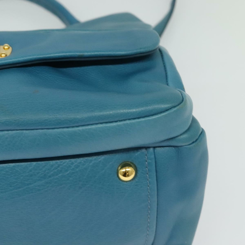 【日本直送】Miu Miu 手提包 皮革 兩用 藍色 金色 正品 140336-8