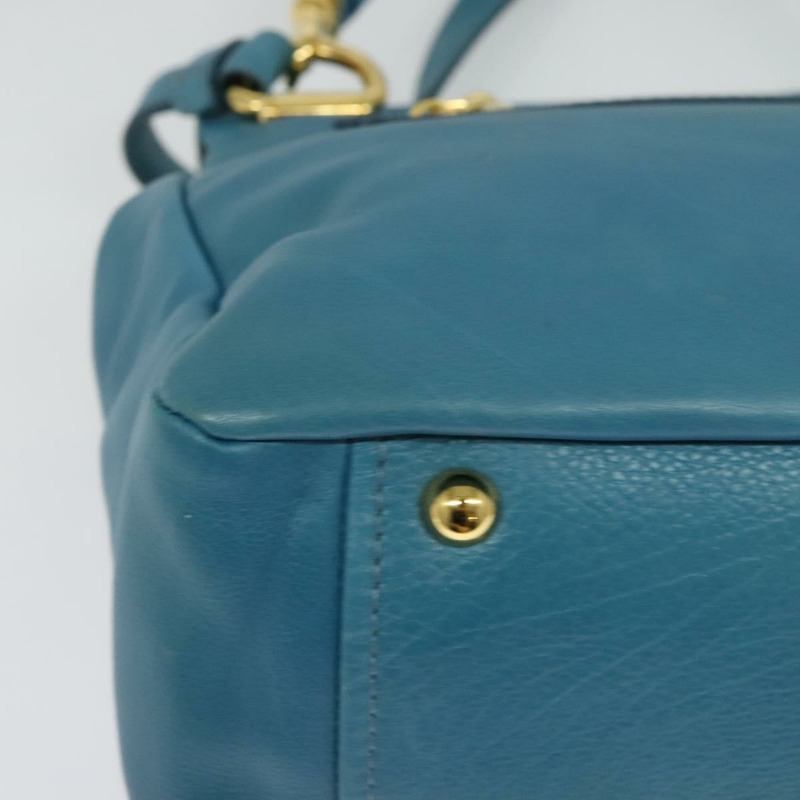 【日本直送】Miu Miu 手提包 皮革 兩用 藍色 金色 正品 140336-16
