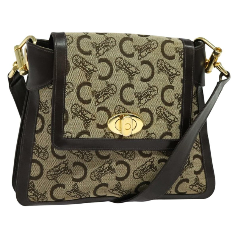 【日本直送】CELINE C Sulky 肩背包 帆布 米色 金色 正品 140291-0