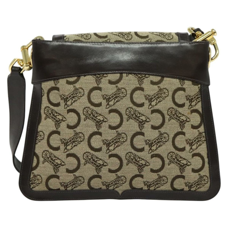 【日本直送】CELINE C Sulky 肩背包 帆布 米色 金色 正品 140291-1