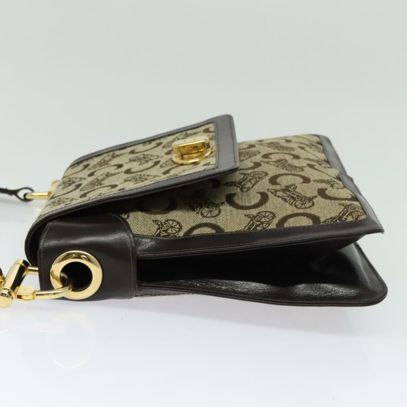 【日本直送】CELINE C Sulky 肩背包 帆布 米色 金色 正品 140291-2