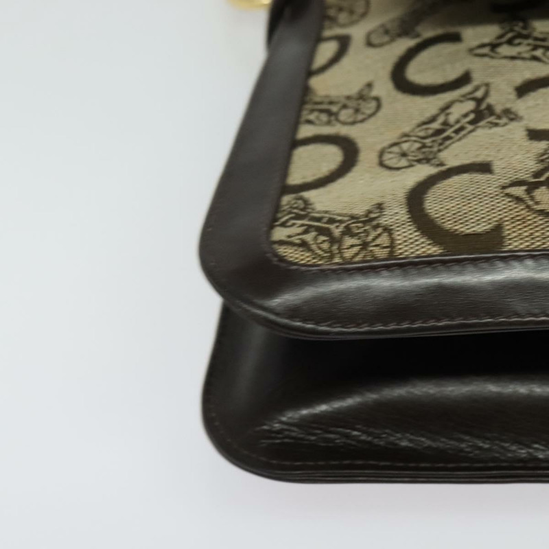 【日本直送】CELINE C Sulky 肩背包 帆布 米色 金色 正品 140291-7