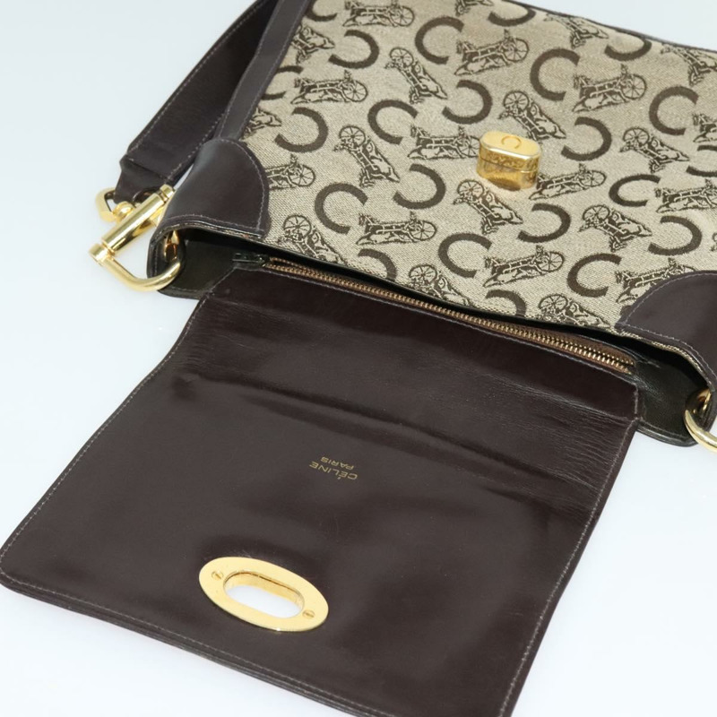 【日本直送】CELINE C Sulky 肩背包 帆布 米色 金色 正品 140291-9