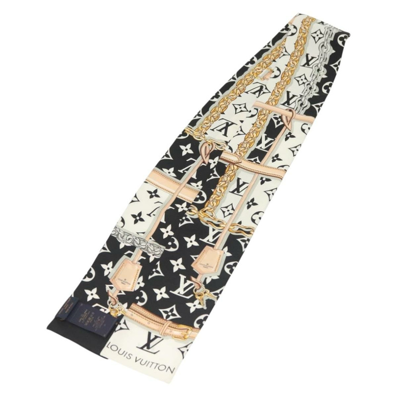 【日本直送】路易威登 Bando Monogram Confidential 絲巾 黑色 M78656 LV Auth sw1433-0