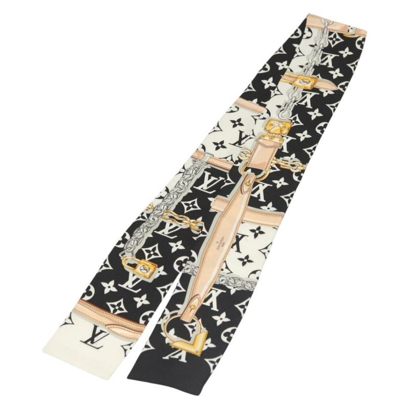 【日本直送】路易威登 Bando Monogram Confidential 絲巾 黑色 M78656 LV Auth sw1433-1