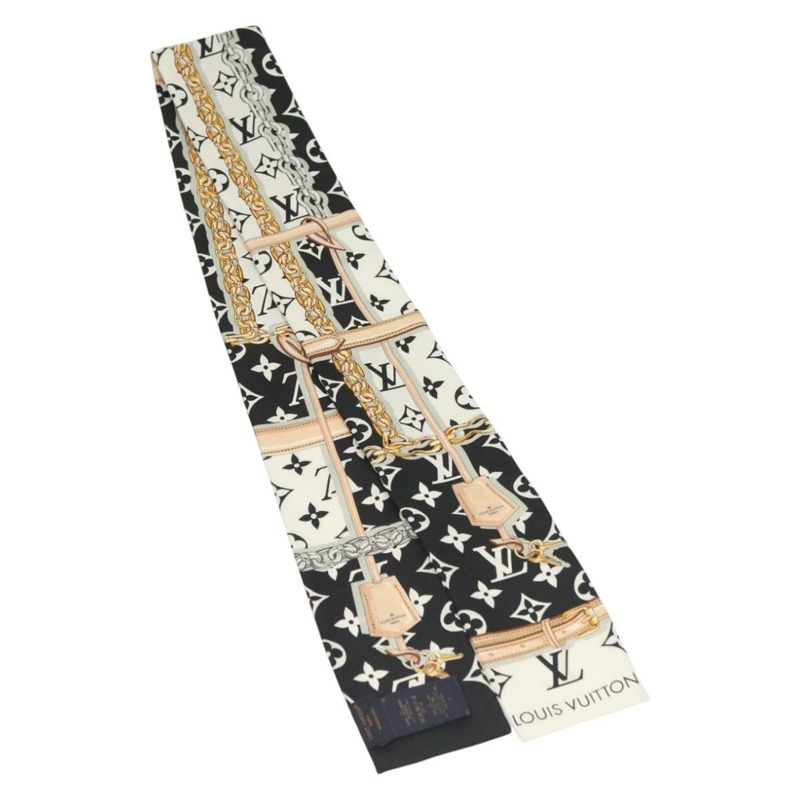 【日本直送】路易威登 Bando Monogram Confidential 絲巾 黑色 M78656 LV Auth sw1433-12