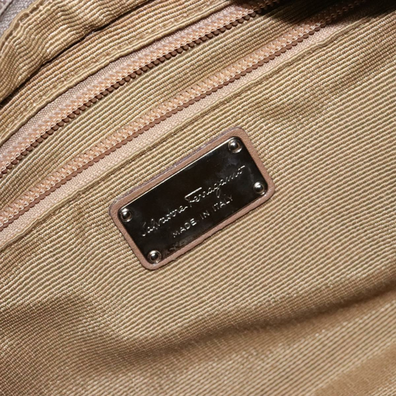 【日本直送】Salvatore Ferragamo 肩背包 帆布 皮革 米色 銀色 正品 bs28919-17