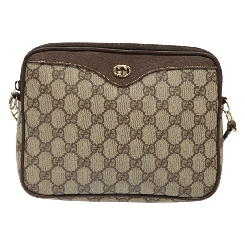 【日本直送】GUCCI GG Supreme 單肩包 PVC 米色 金色 156 02 068 正品 bs28869-12