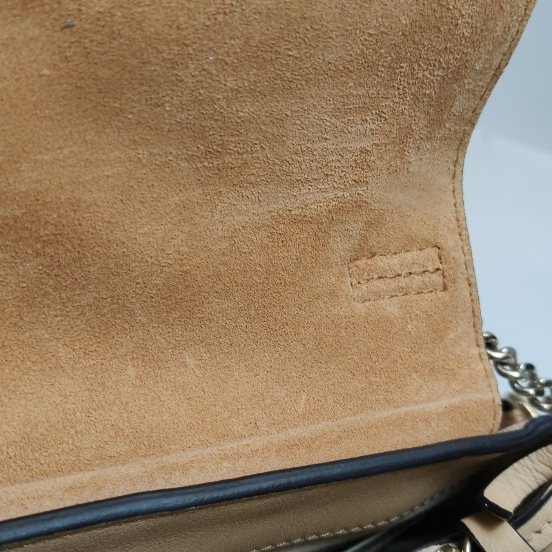 Chloe Faye小號牛皮純色鏈條扣飾斜挎包單肩包-15