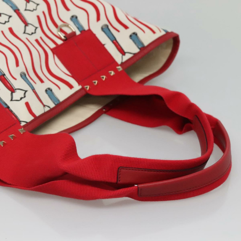 【日本直送】VALENTINO 帆布手提包 紅色 Auth bs28967-6