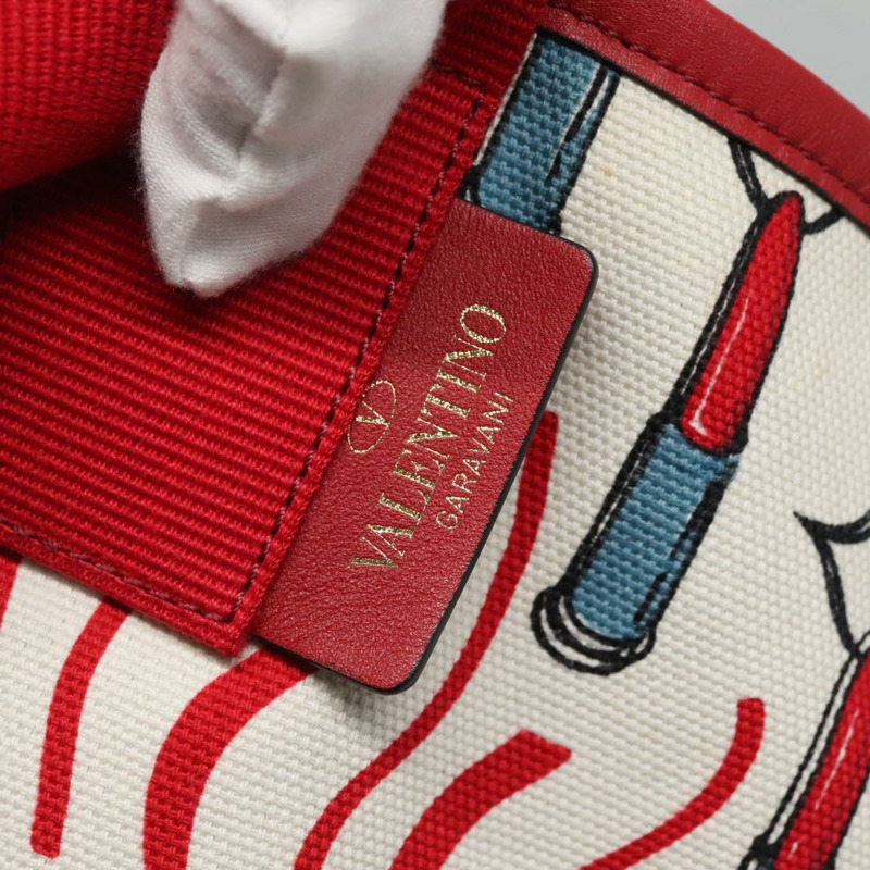 【日本直送】VALENTINO 帆布手提包 紅色 Auth bs28967-9