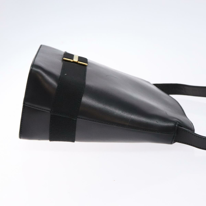 【日本直送】Salvatore Ferragamo Gancini 單肩包，黑色皮革，金色，正品，貨號 140540-2