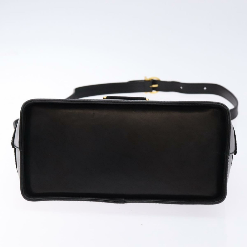 【日本直送】Salvatore Ferragamo Gancini 單肩包，黑色皮革，金色，正品，貨號 140540-4