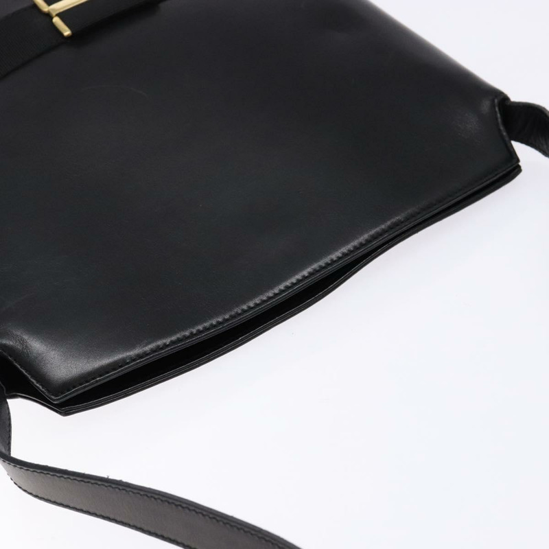 【日本直送】Salvatore Ferragamo Gancini 單肩包，黑色皮革，金色，正品，貨號 140540-5