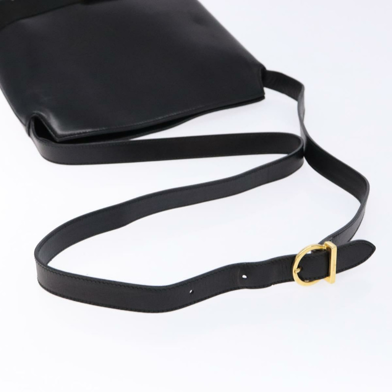 【日本直送】Salvatore Ferragamo Gancini 單肩包，黑色皮革，金色，正品，貨號 140540-6