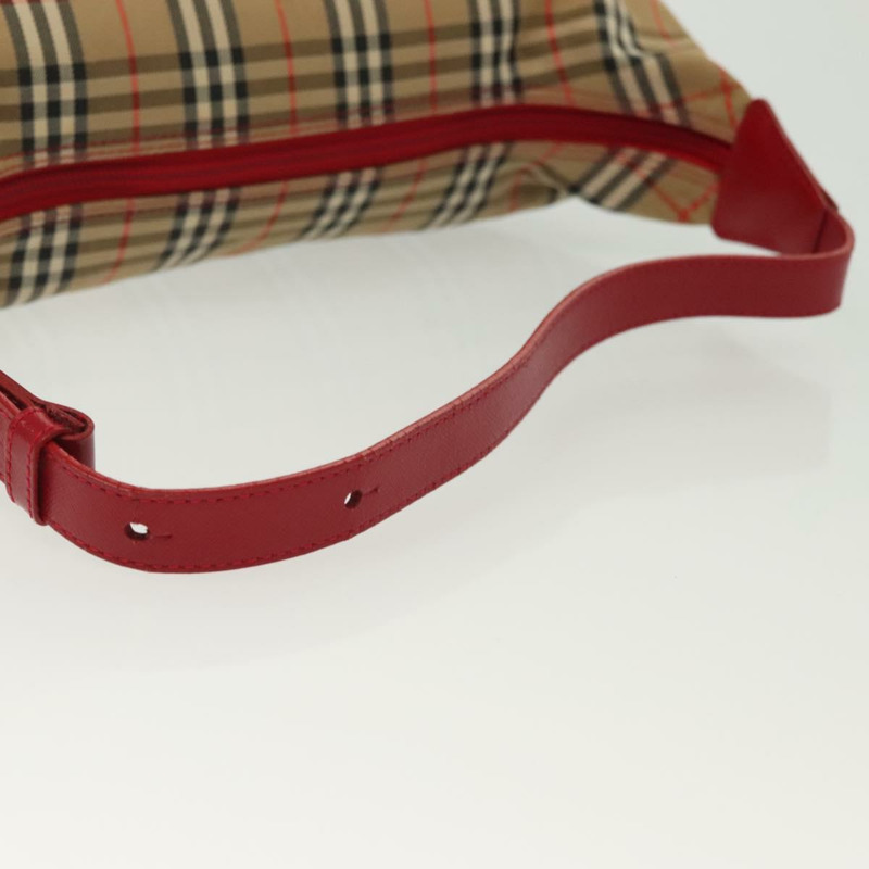 【日本直送】Burberrys Nova 格紋單肩包帆布皮革米色紅色正品 gh659-6