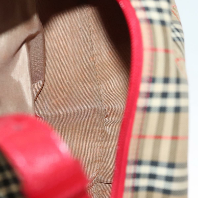 【日本直送】Burberrys Nova 格紋單肩包帆布皮革米色紅色正品 gh659-10