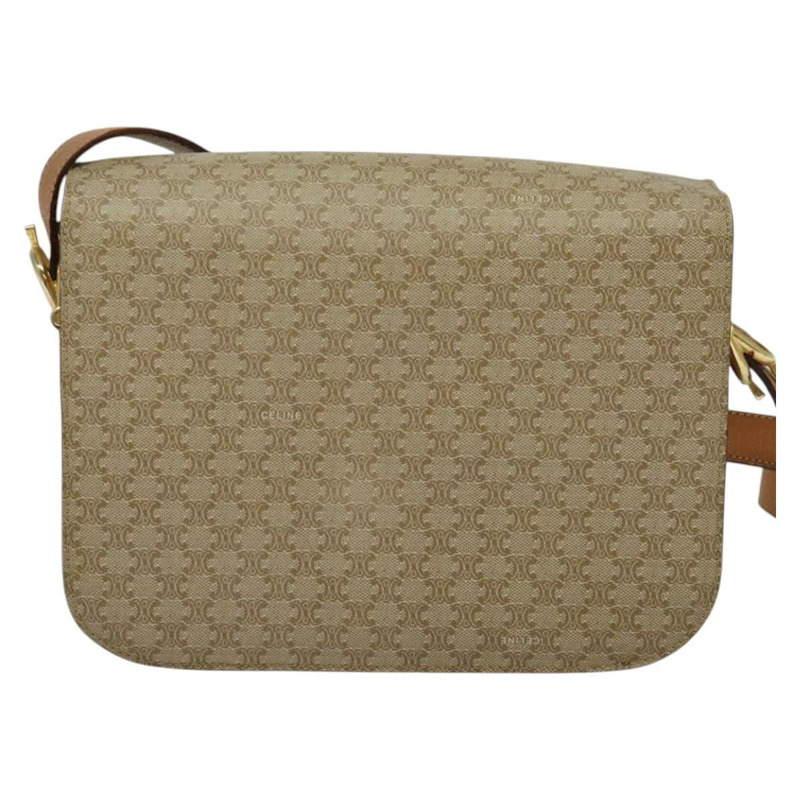 【日本直送】CELINE Macadam帆布肩背包 PVC米色金色 正品 140613-1