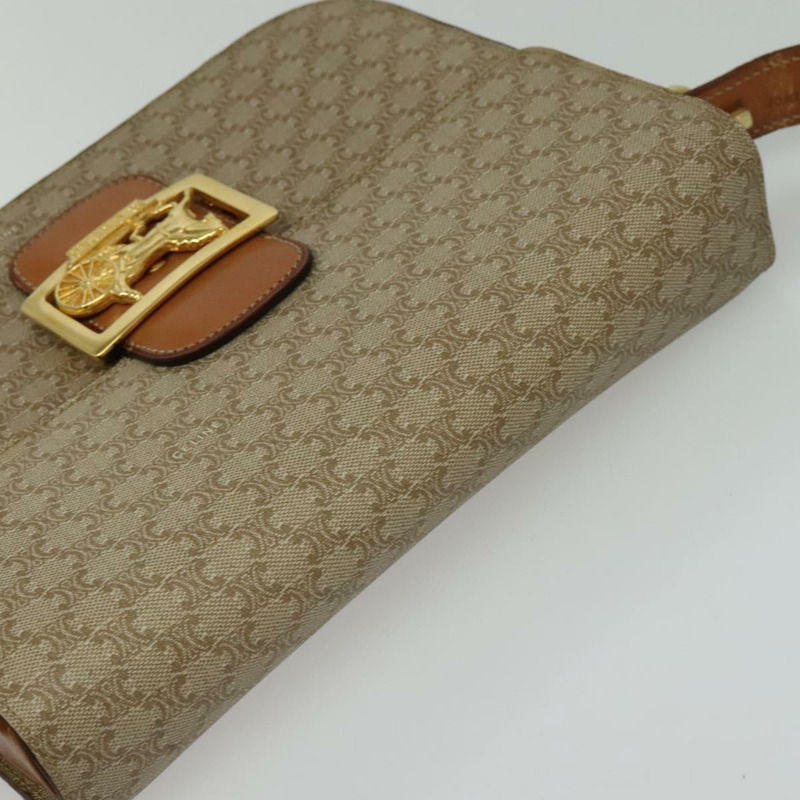 【日本直送】CELINE Macadam帆布肩背包 PVC米色金色 正品 140613-5