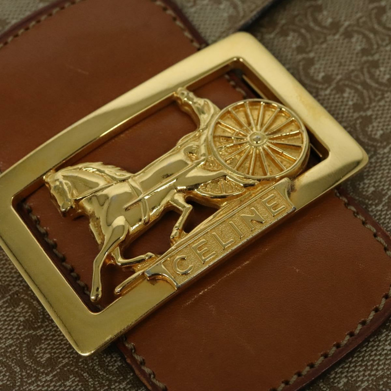 【日本直送】CELINE Macadam帆布肩背包 PVC米色金色 正品 140613-17