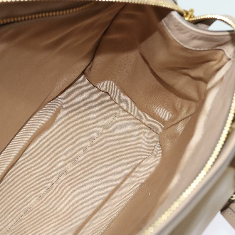 【日本直送】Salvatore Ferragamo Gancini 手提包 皮革 米色 金色 正品 140617-17