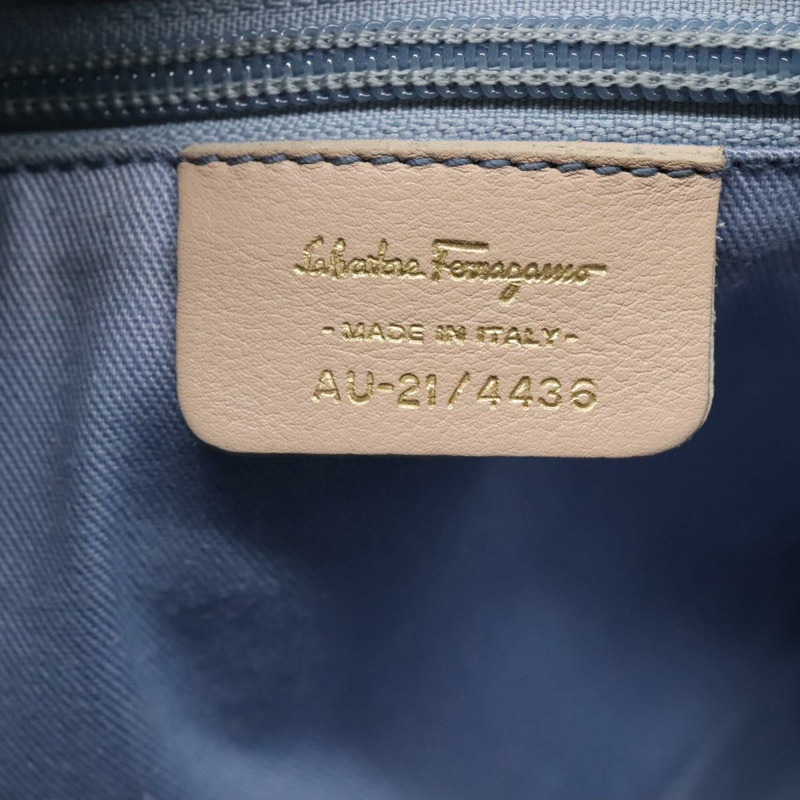 【日本直送】Salvatore Ferragamo Gancini 單肩包 皮革 灰色 米色 金色 正品 140541-11