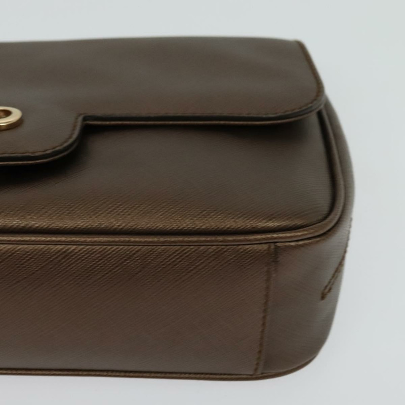 【日本直送】Salvatore Ferragamo Gancini 鏈條單肩包，棕色皮革，金色，正品 gh694-8