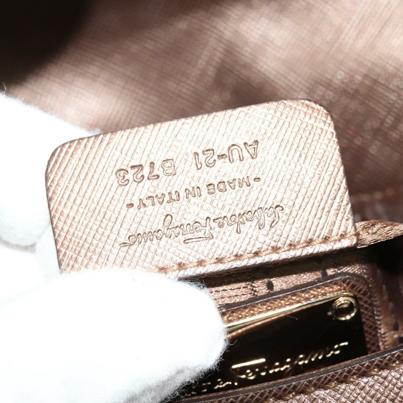 【日本直送】Salvatore Ferragamo Gancini 鏈條單肩包，棕色皮革，金色，正品 gh694-11