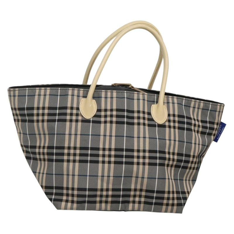 【日本直送】BURBERRY Blue Label Nova 格紋托特包 尼龍灰色 正品 ti3408-0