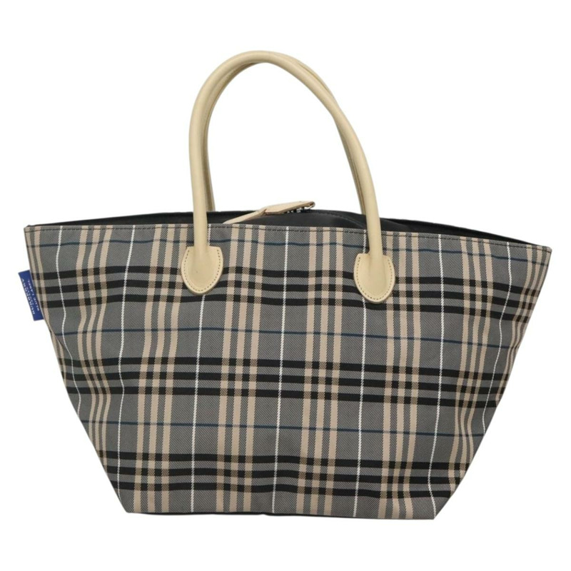 【日本直送】BURBERRY Blue Label Nova 格紋托特包 尼龍灰色 正品 ti3408-1