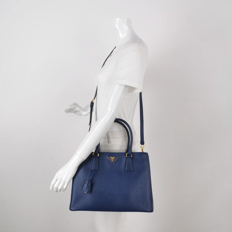 Prada Galleria殺手包大號牛皮純色三角徽標斜挎包單肩包-1