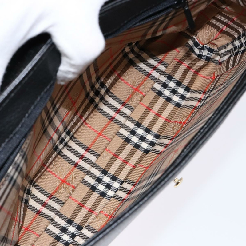 【日本直送】Burberrys 手提包 皮革 黑色 金色 正品 ep10446-10