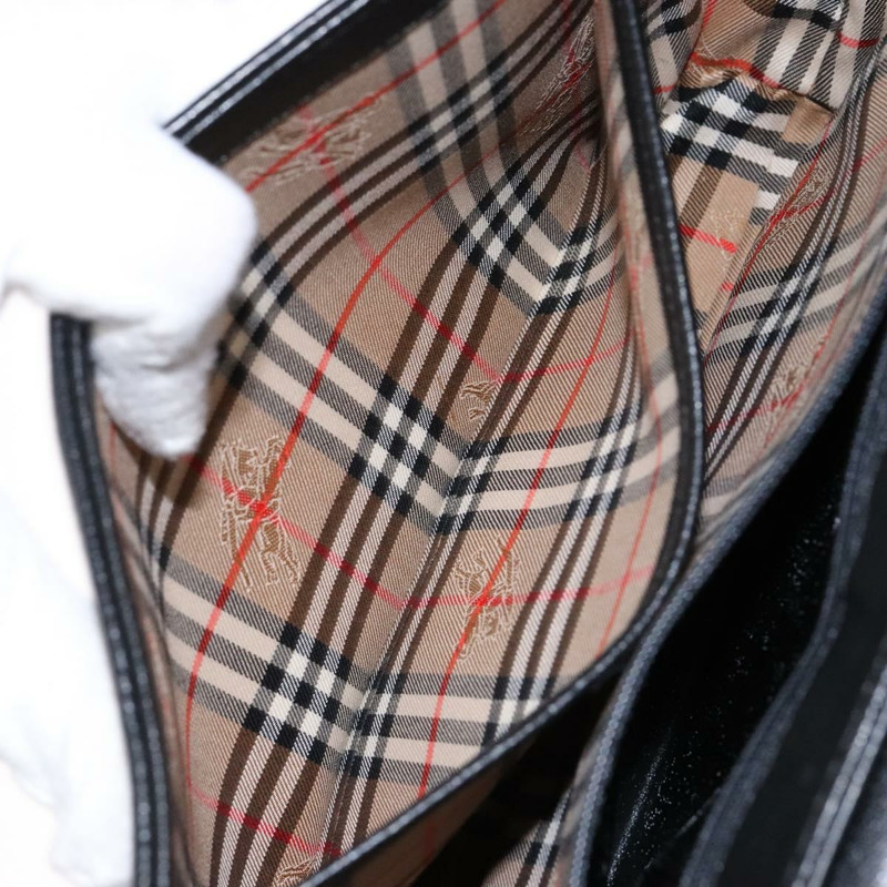 【日本直送】Burberrys 手提包 皮革 黑色 金色 正品 ep10446-19