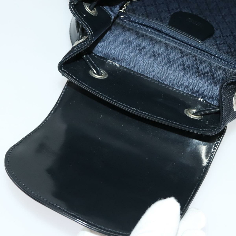 【日本直送】GUCCI 竹編雙肩包 尼龍材質 黑色 銀色 003 3444 0030 正品 ep10557-9