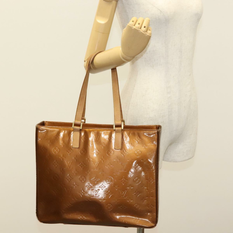 【日本直送】路易威登 Monogram Vernis Columbus 手提包 青銅色 M91134 LV Auth ep10401-22