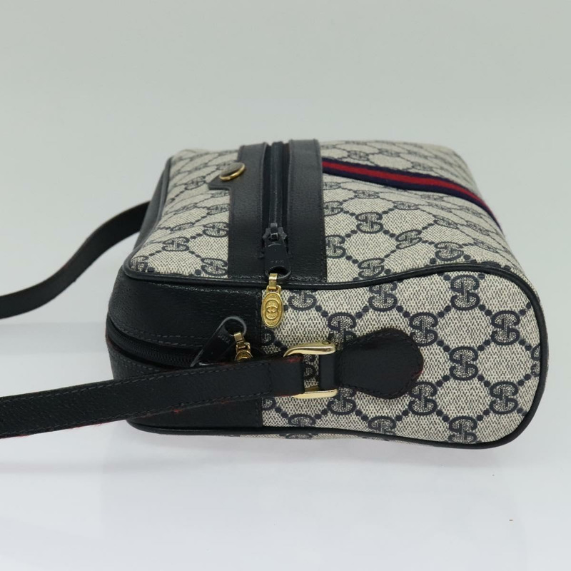 【日本直送】GUCCI GG Supreme Sherry Line 單肩包 PVC 海軍藍/金色 001 4071 5 Auth 141349-2