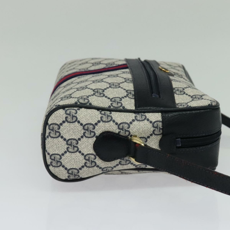 【日本直送】GUCCI GG Supreme Sherry Line 單肩包 PVC 海軍藍/金色 001 4071 5 Auth 141349-3