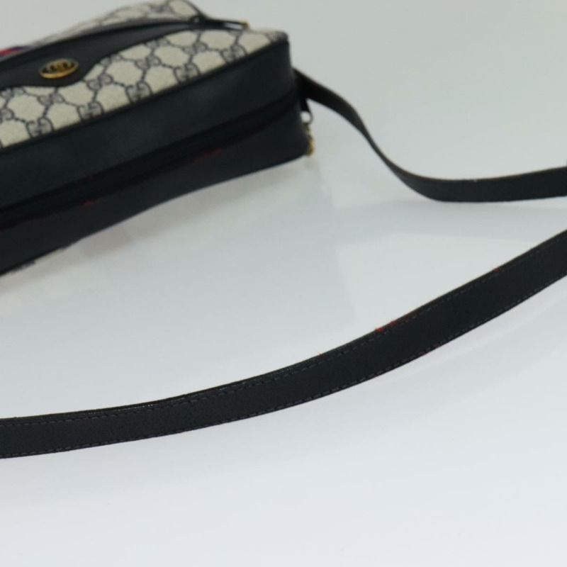 【日本直送】GUCCI GG Supreme Sherry Line 單肩包 PVC 海軍藍/金色 001 4071 5 Auth 141349-6