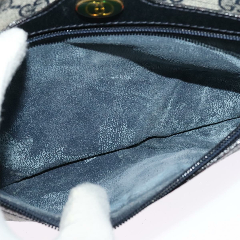 【日本直送】GUCCI GG Supreme Sherry Line 單肩包 PVC 海軍藍/金色 001 4071 5 Auth 141349-10