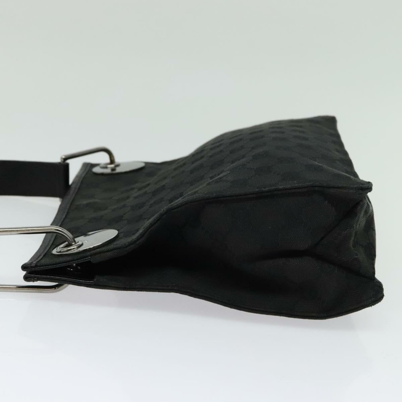 【日本直送】GUCCI GG帆布肩背包 黑色 銀色 120841 正品 141350-2