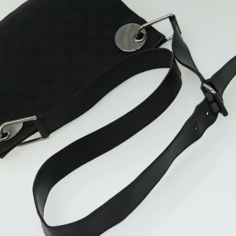 【日本直送】GUCCI GG帆布肩背包 黑色 銀色 120841 正品 141350-6