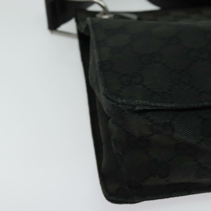 【日本直送】GUCCI GG帆布肩背包 黑色 銀色 120841 正品 141350-8
