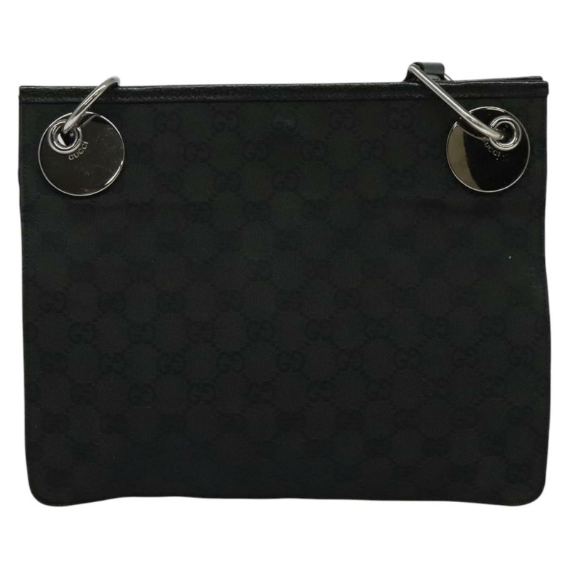 【日本直送】GUCCI GG帆布肩背包 黑色 銀色 120841 正品 141350-12