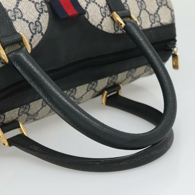 【日本直送】GUCCI GG Supreme 波士頓包 PVC 海軍藍/金色 40 02 007 正品 140470-6