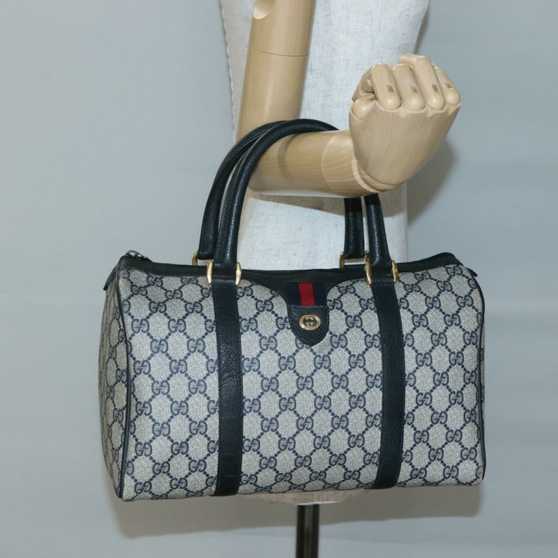 【日本直送】GUCCI GG Supreme 波士頓包 PVC 海軍藍/金色 40 02 007 正品 140470-21