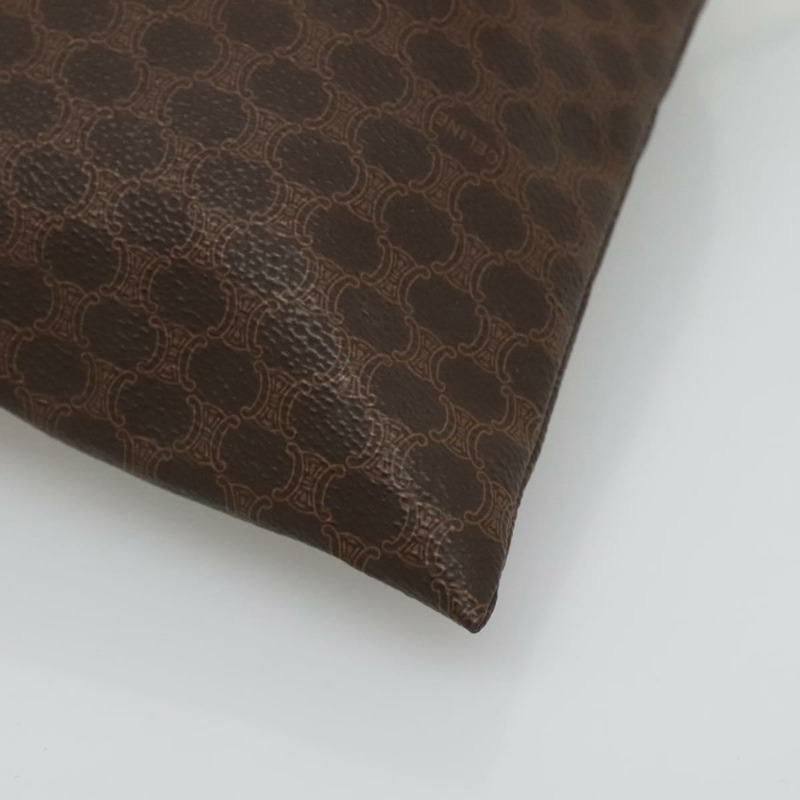 【日本直送】CELINE Macadam帆布手拿包 PVC皮革 棕色 金色 Auth 140474-7