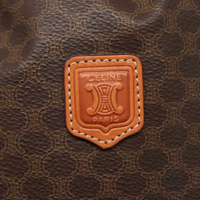 【日本直送】CELINE Macadam帆布手拿包 PVC皮革 棕色 金色 Auth 140474-8