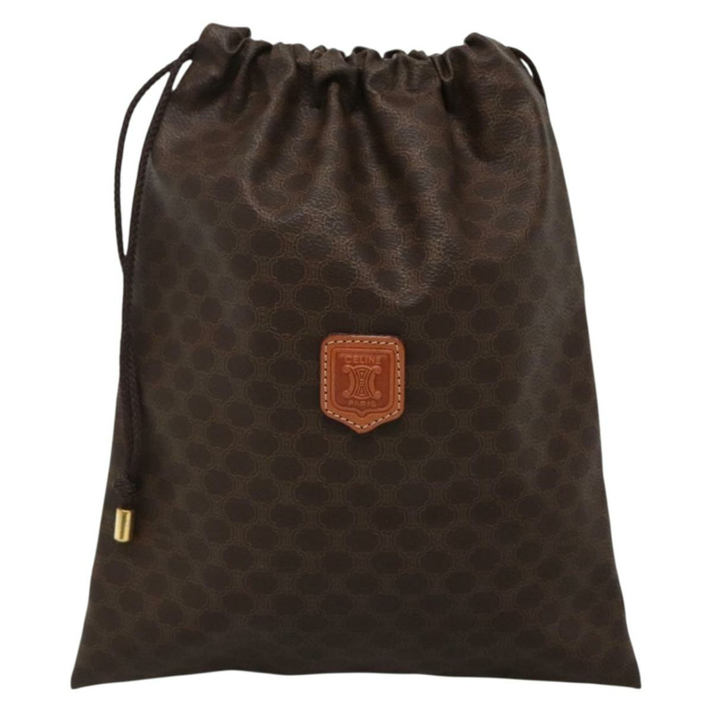 【日本直送】CELINE Macadam帆布手拿包 PVC皮革 棕色 金色 Auth 140474-12