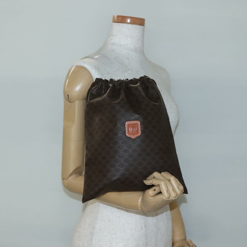 【日本直送】CELINE Macadam帆布手拿包 PVC皮革 棕色 金色 Auth 140474-16